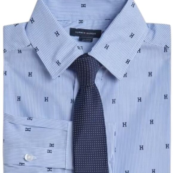 Tommy Hilfiger BLUE Big Boys 2-Pc. Shirt & Tie Set Size 14 NWT - Picture 3 of 5